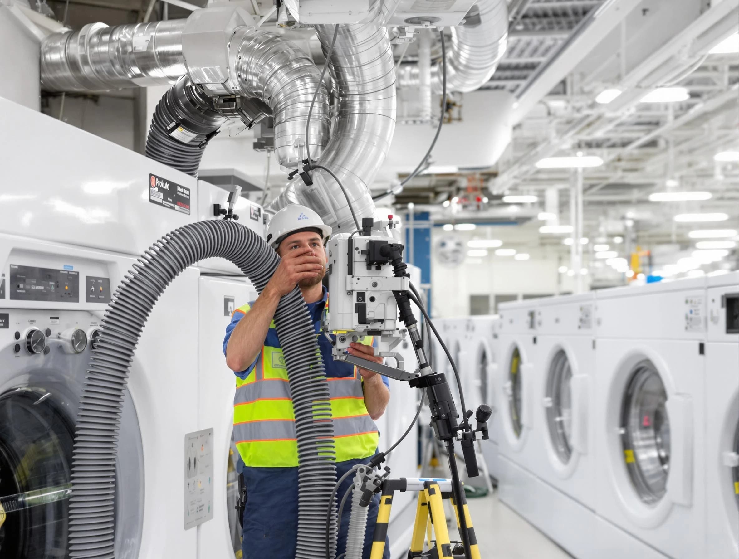 West Pleasant View Dryer Vent Cleaning team performing commercial-grade dryer vent cleaning at a business facility in West Pleasant View