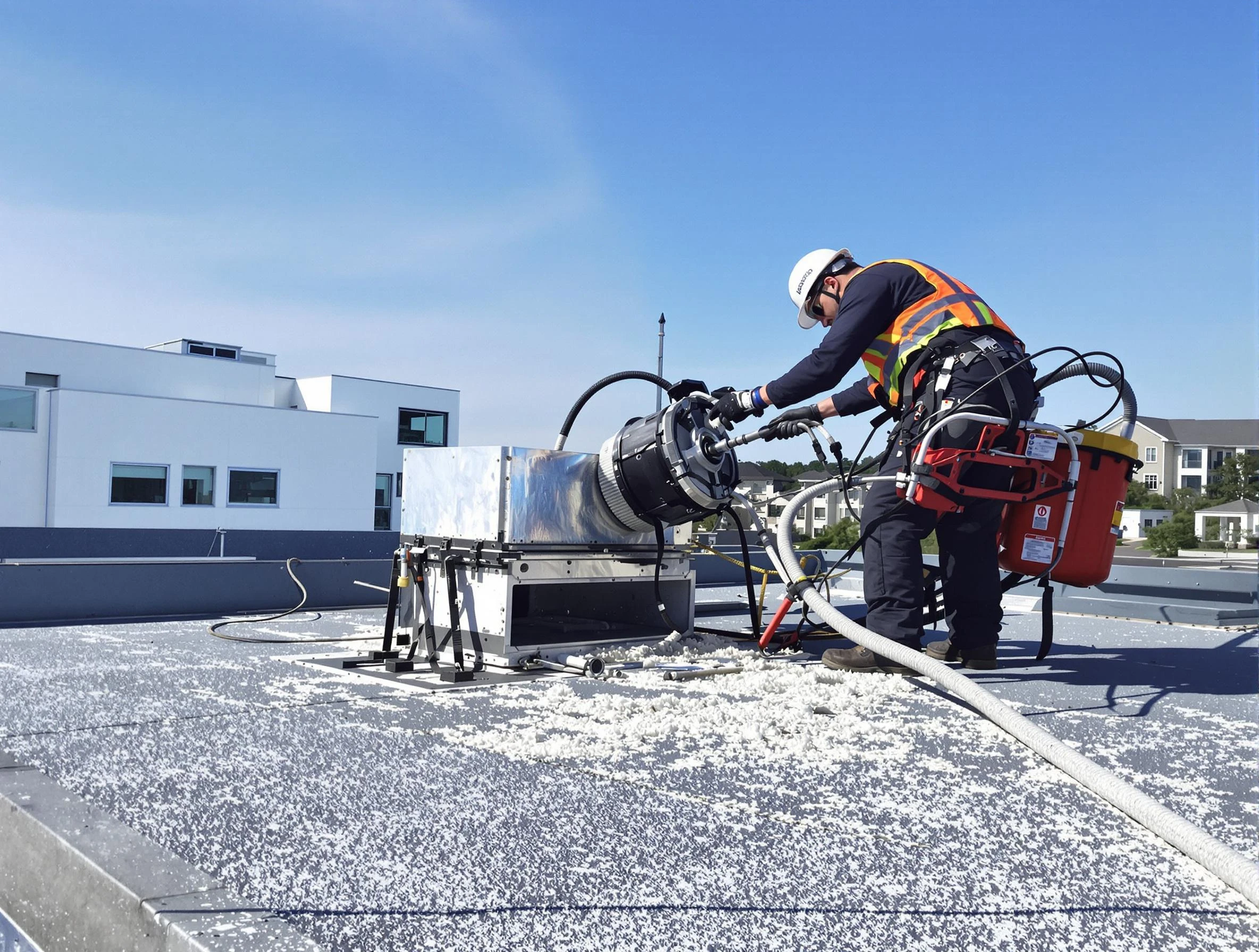 Cleaning Dryer Vent On Roof in West Pleasant View